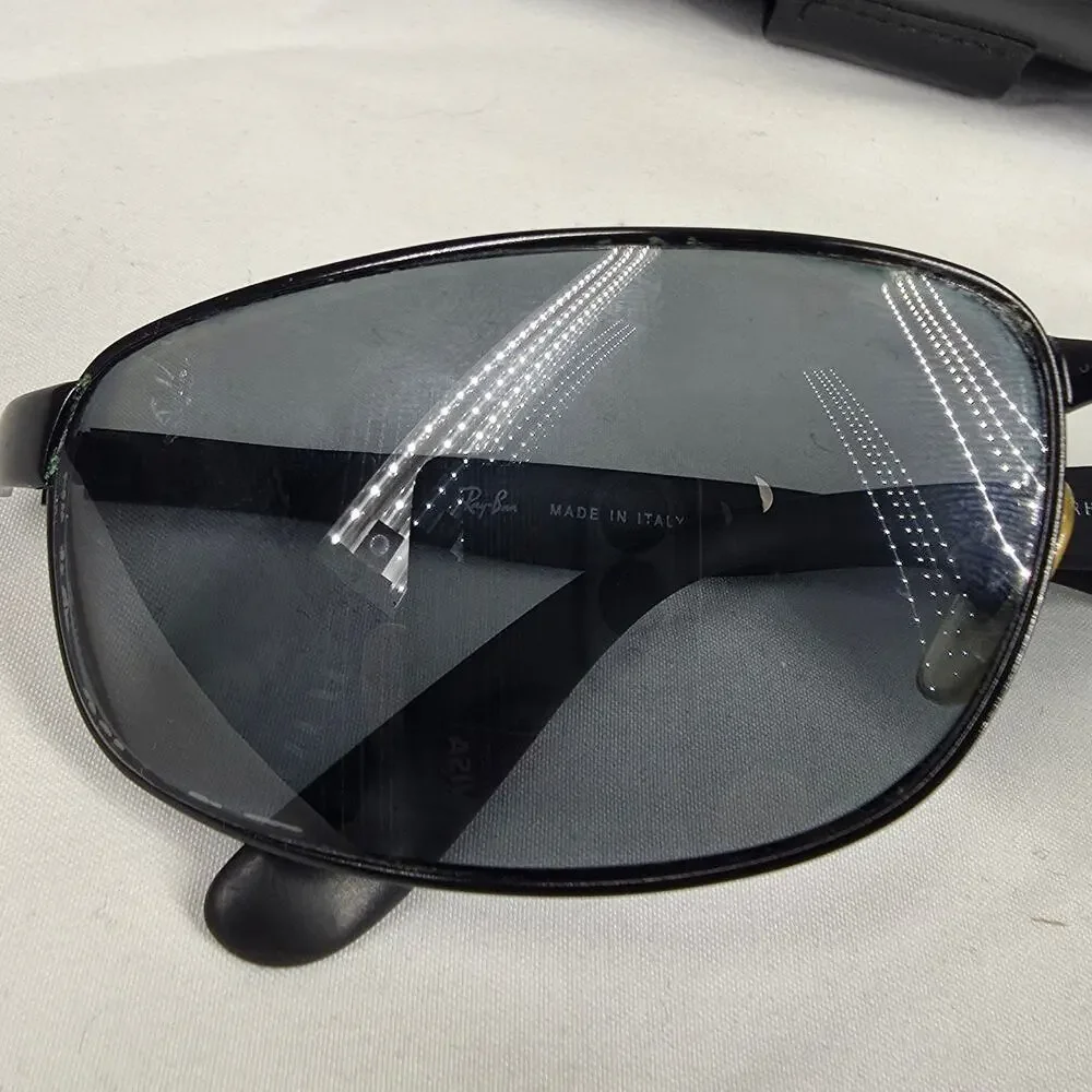 RAY-BAN RB3247 006 BLACK METAL SUNGLASSES 61MM MADE IN ITALY - RX LENS